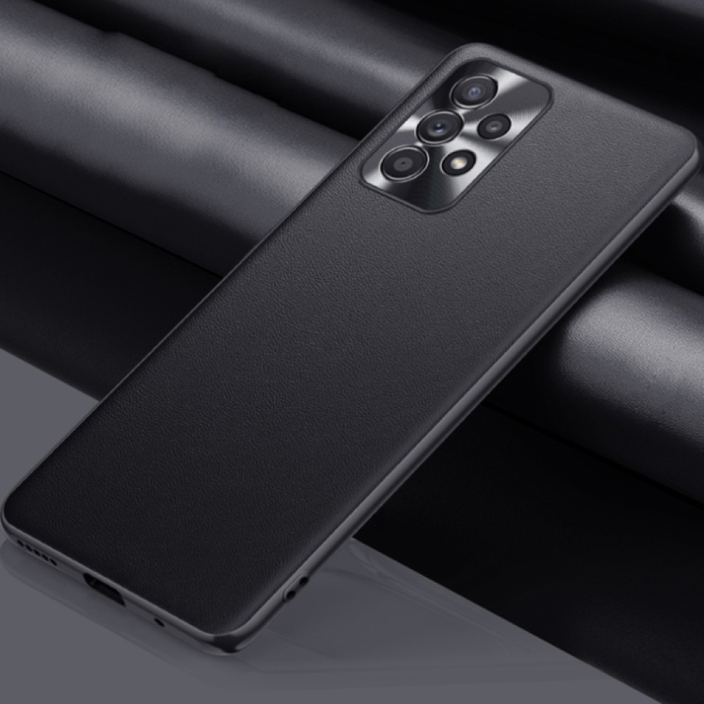  For Samsung Galaxy A33 5G Plain Skin Leather Phone Case(Black)