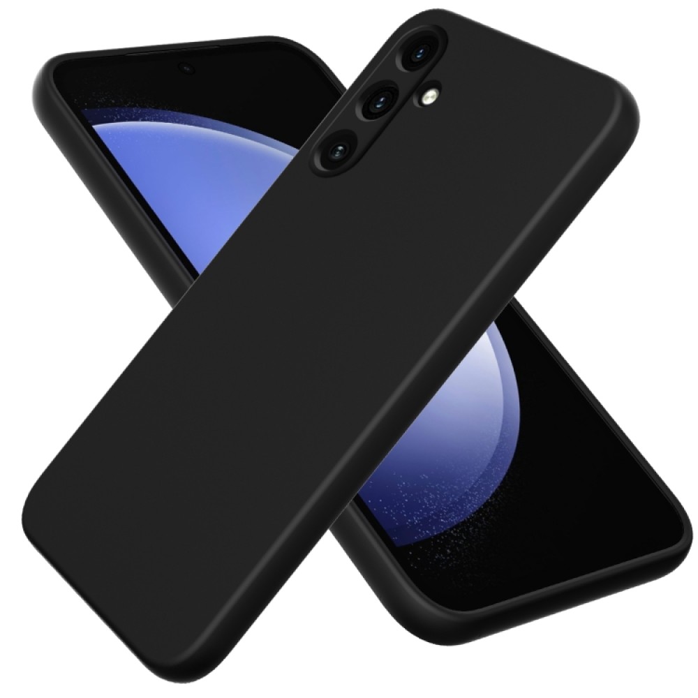  For Samsung Galaxy A55 5G Pure Color Liquid Silicone Shockproof Full Coverage Phone Case(Black)