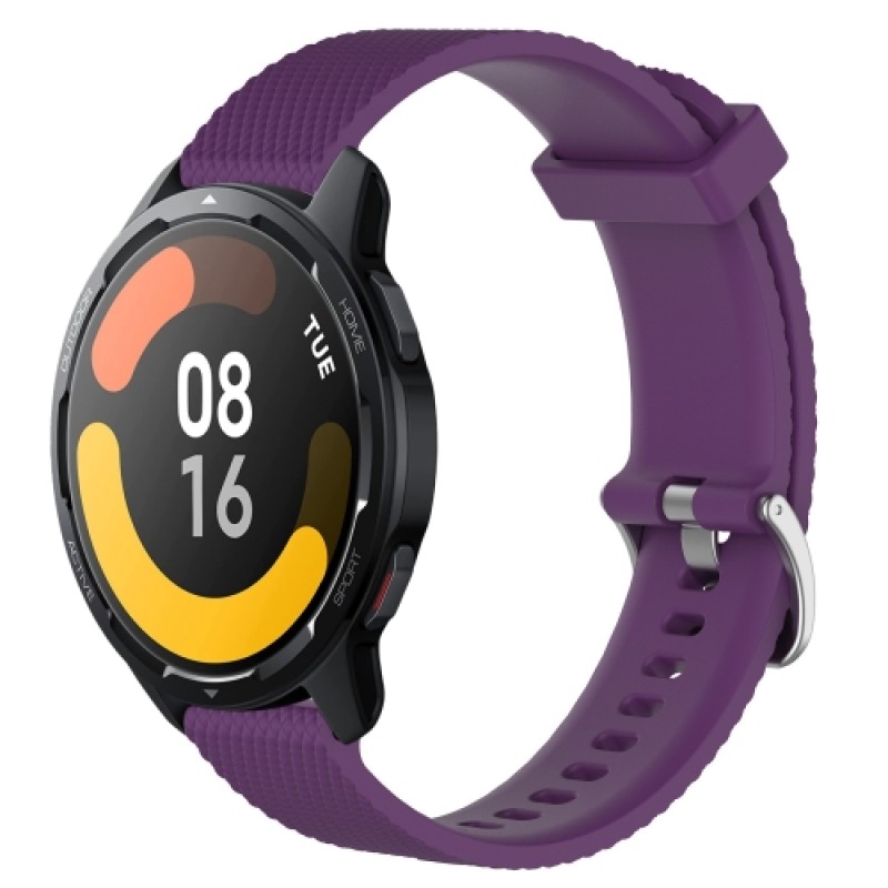 For Xiaomi Watch S1 Active 22mm Diamond Textured Silicone Watch Band(Purple)