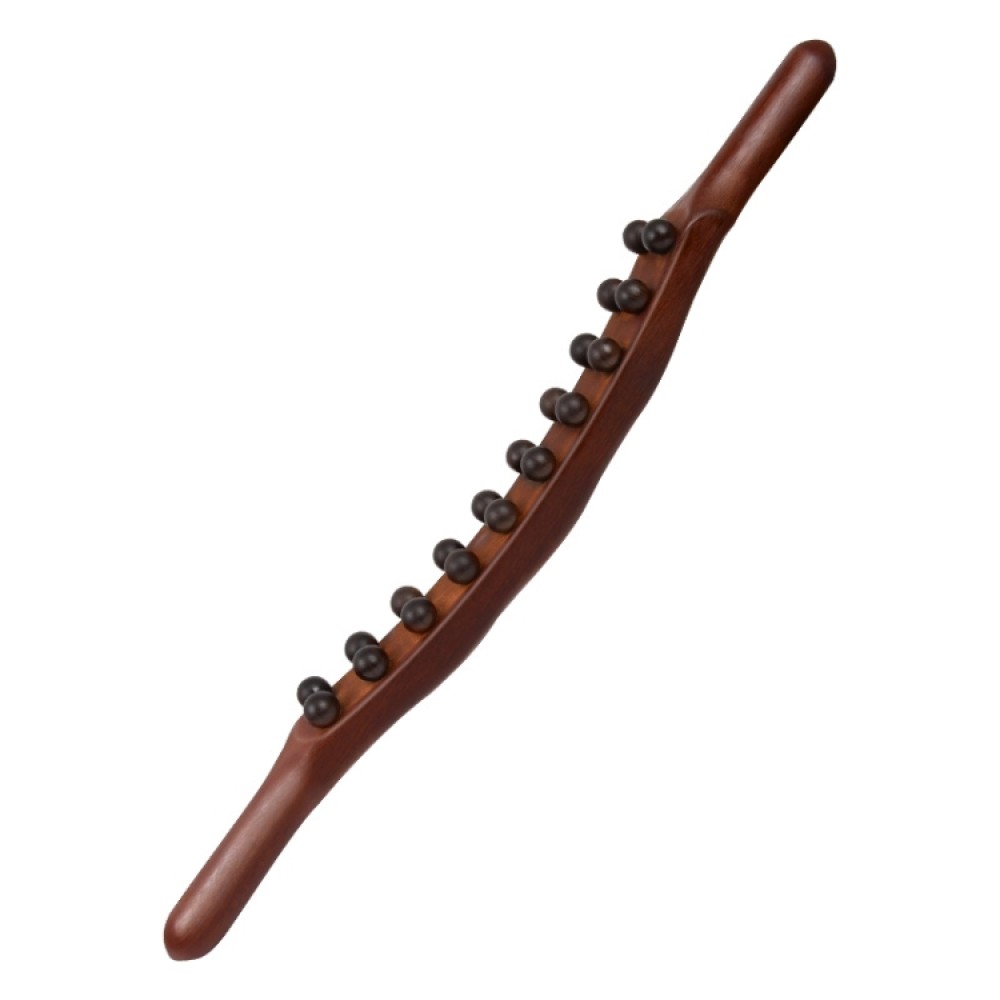 Carbonized Double Row 20-bead Massage Rolling Stick Meridian Dredging Stick 