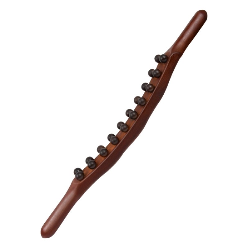 Carbonized Double Row 20-bead Massage Rolling Stick Meridian Dredging Stick 