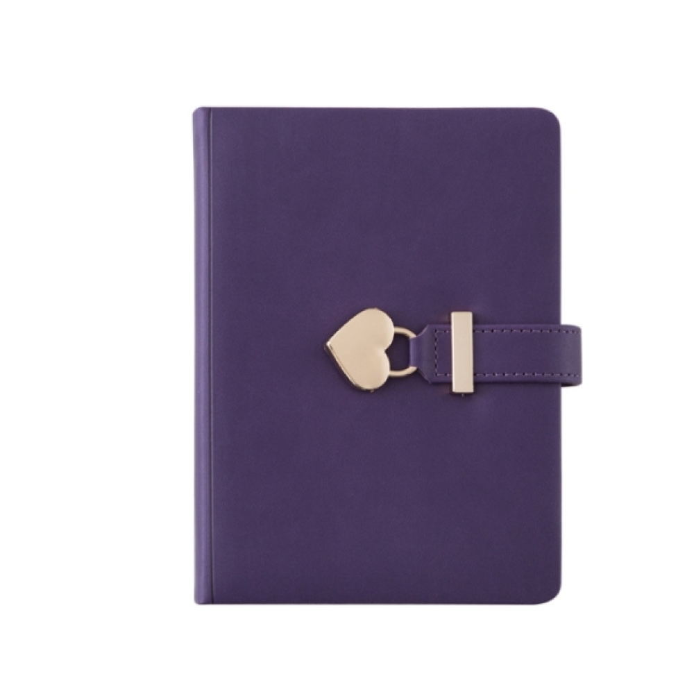8032 Couple Notebook With Lock Hardcover  Notepad Handbook(Purple)