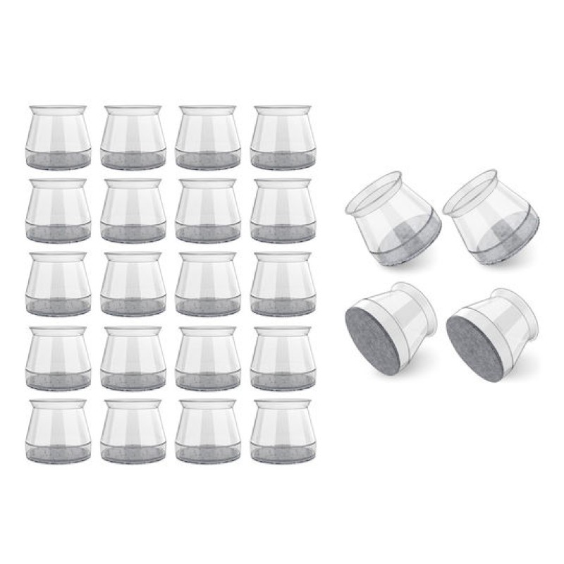 HOME USE προστατευτικές τάπες επίπλων HUH-0224, 25-30mm, διάφανες, 24τμχ