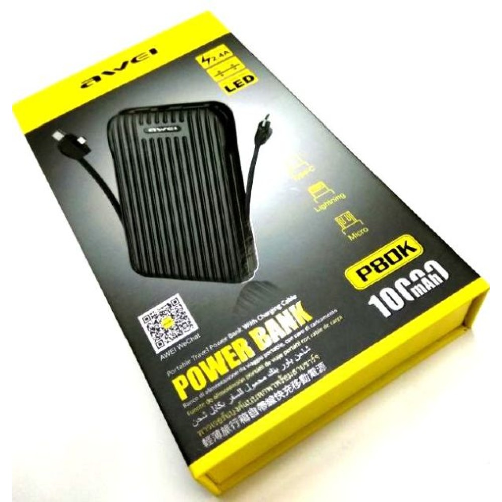 Εξωτερική μπαταρία power bank 10000mAh  AWEI P80K AWEI