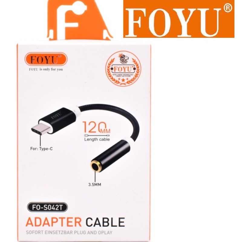 Αντάπτορας  ήχου USB Type-C σε Audio Jack 3.5mm μαύρο FO-S042T FOYU OEM