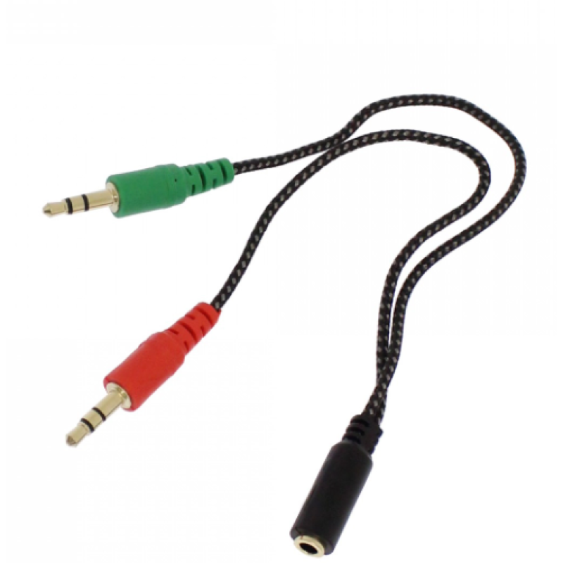 2σε1 στέρεο splitter ήχου 2 x 3.5mm jack αρσενικά σε 3.5mm jack θηλυκό  FO-S036 FOYU OEM