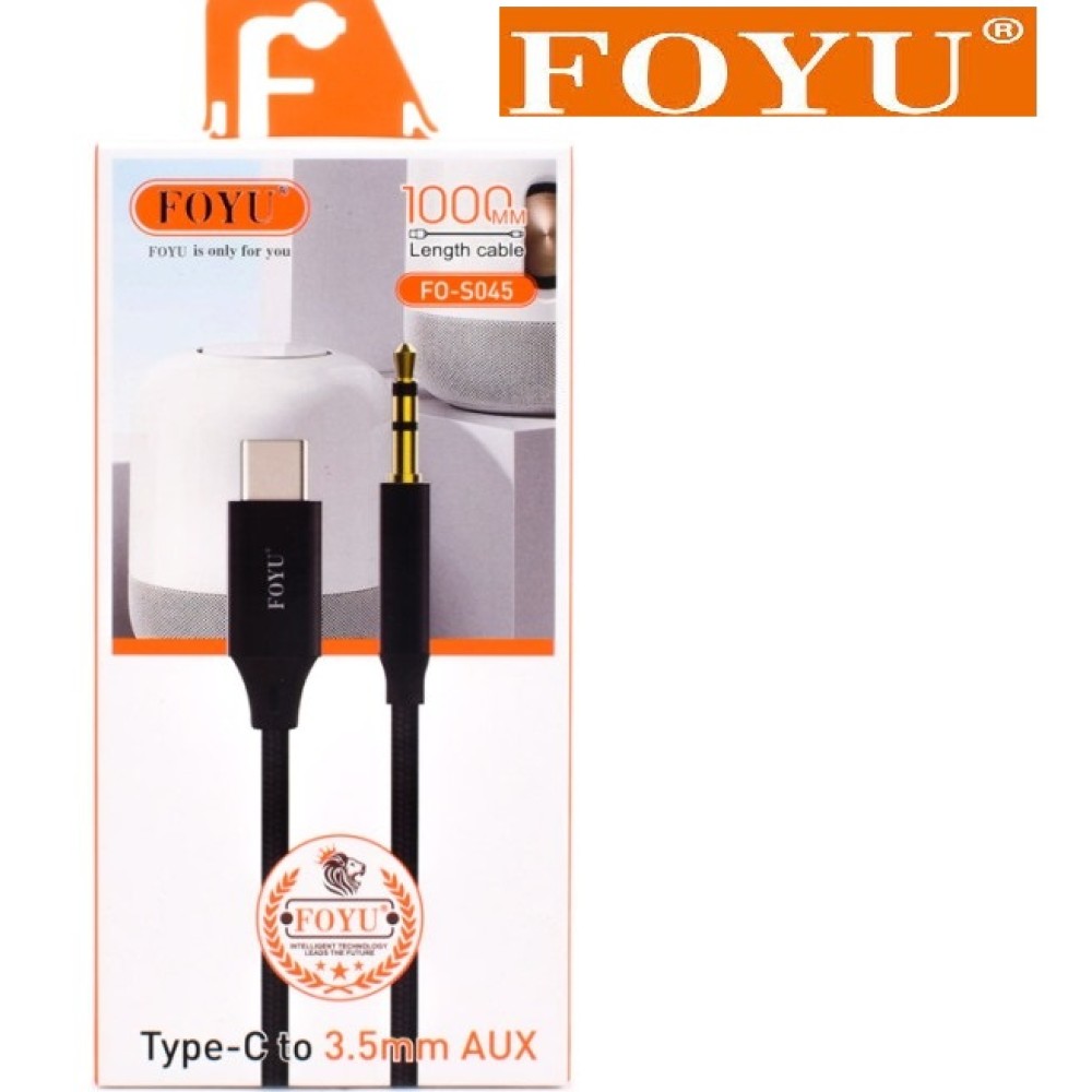 Αντάπτορας  ήχου USB Type-C σε Audio Jack 3.5mm αρσενικό μαύρο FO-S045 FOYU