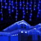 LED διακοσμητικά φώτα κουρτίνα μπλε επεκτεινόμενη 4.5m (κάθετα 0,80cm)  σε διαφανές καλώδιο