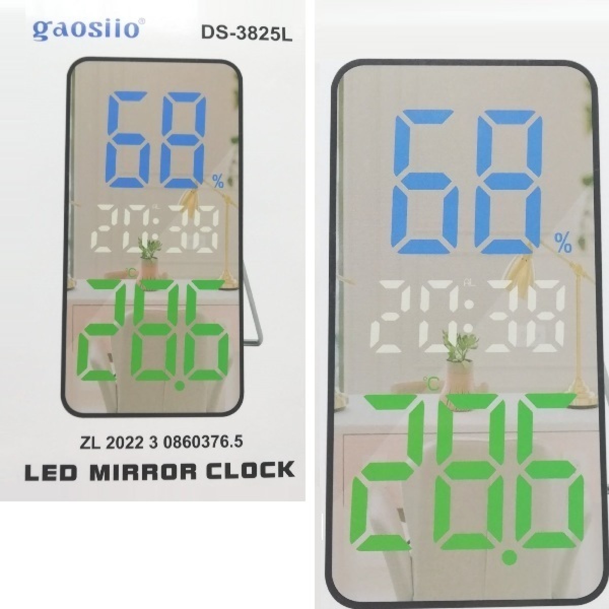 Επιτραπέζιο ρολόι καθρέφτης LED USB DS-3825L 10030