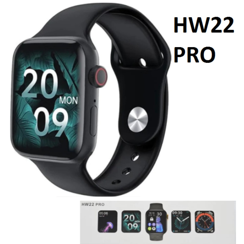 Έξυπνο ρολόι με Bluetooth μαύρο HW22 PRO