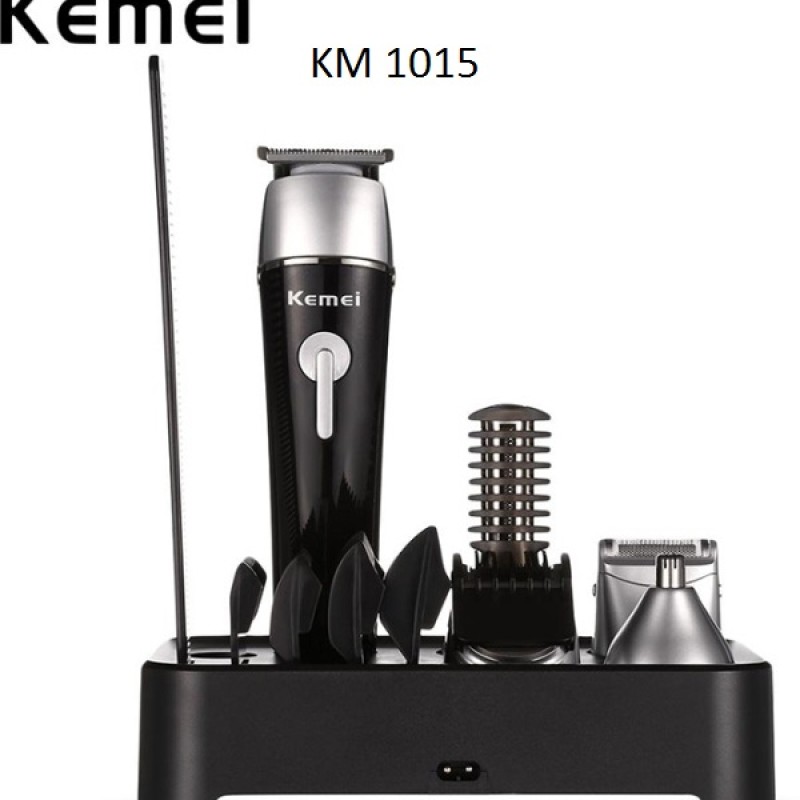 Αδιάβροχη επαναφορτιζόμενη κουρευτική και ξυριστική μηχανή KM-1015 KEMEI