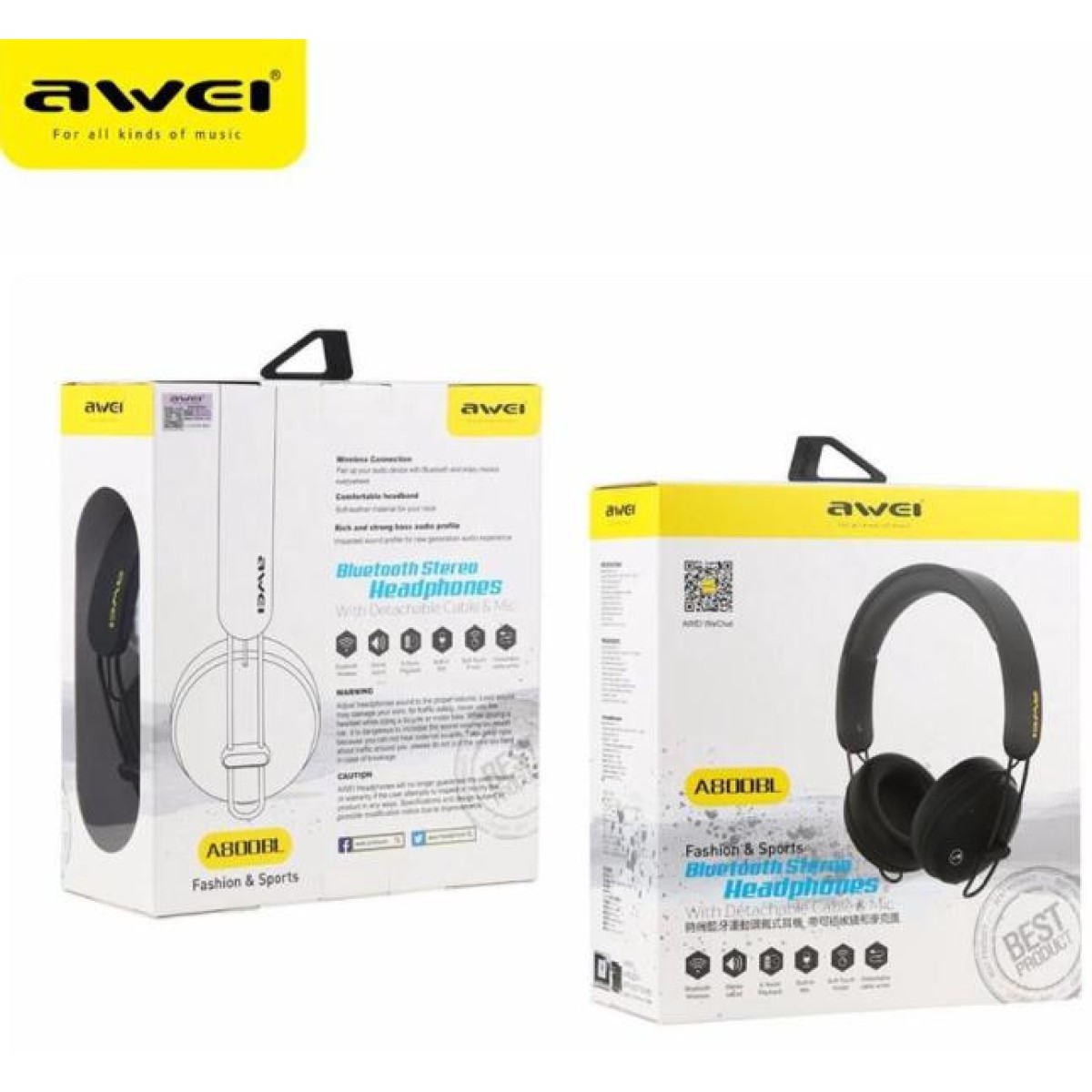 Ακουστικά κεφαλής επαναφορτιζόμενα Bluetooth A800BL AWEI