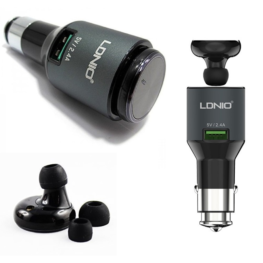 2-σε-1 Bluetooth ακουστικό και φορτιστής αυτοκινήτου LDNIO CM20 Ldnio