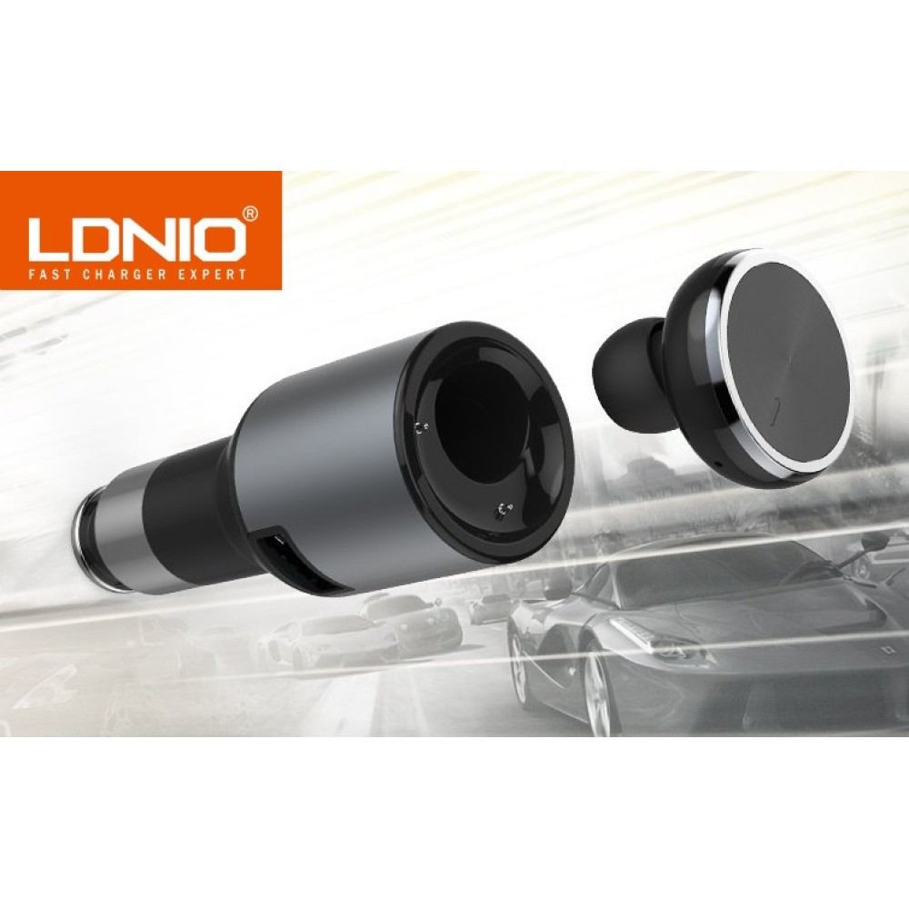2-σε-1 Bluetooth ακουστικό και φορτιστής αυτοκινήτου LDNIO CM20 Ldnio
