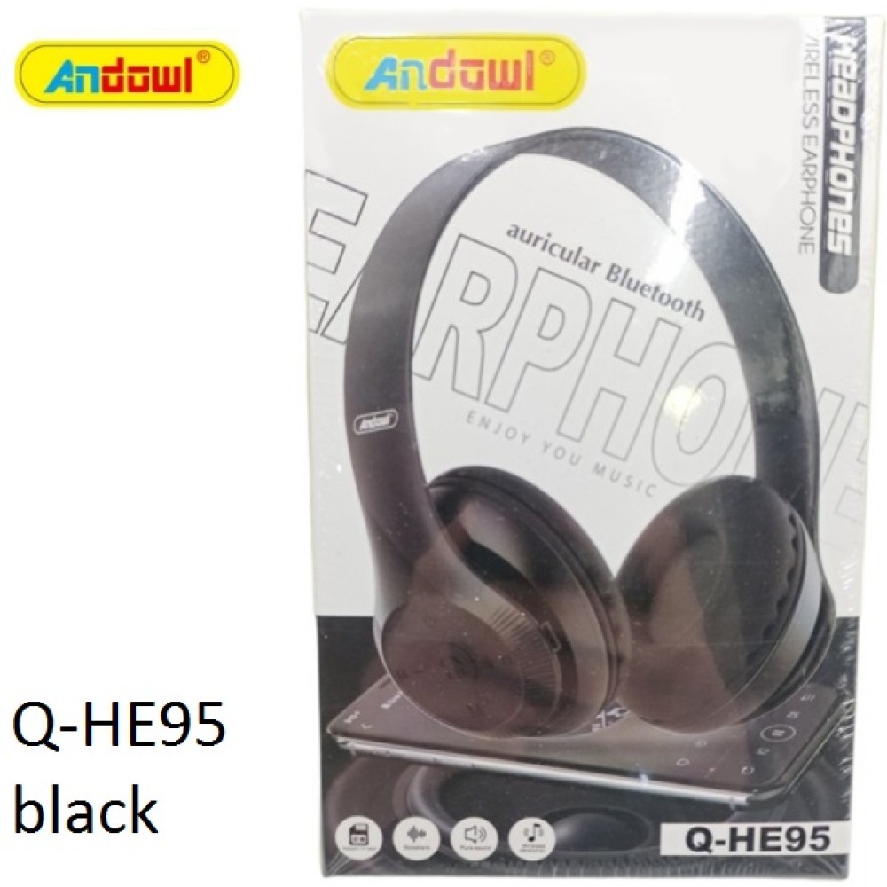 Ασύρματα, επαναφορτιζόμενα ακουστικά κεφαλής Bluetooth μαύρα Q-HE95 ANDOWL