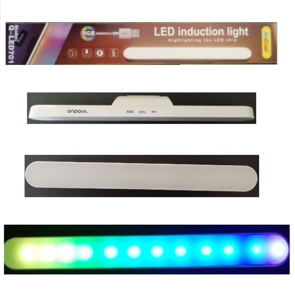 Επαναφορτιζόμενο φωτιστικό LED RGB με μαγνήτη λευκό Q-LED701 ANDOWL