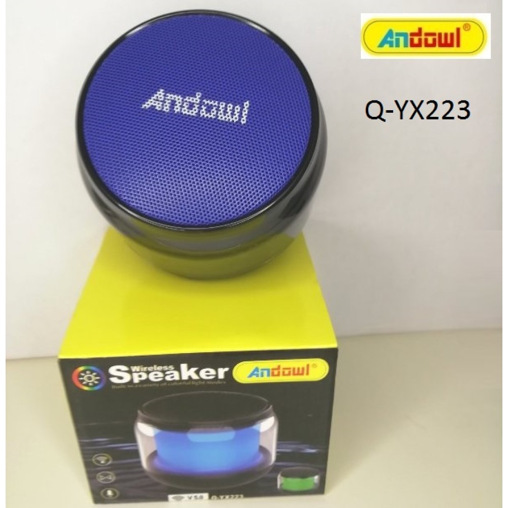Ασύρματο επαναφορτιζόμενο ηχείο Bluetooth μπλε Q-YX223 ANDOWL