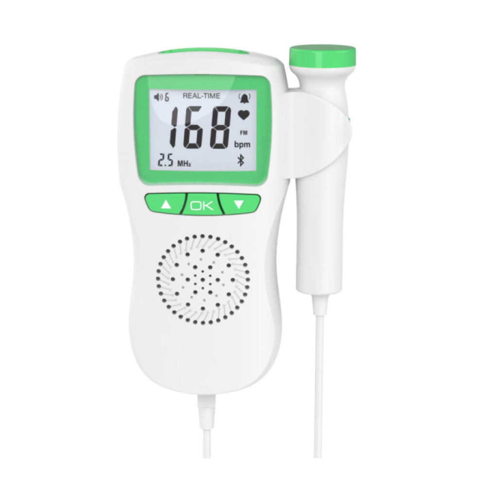 Μίνι φορητή συσκευή παρακολούθησης καρδιάς εμβρύου Andowl Q-C022 – Λευκό/Πράσινο