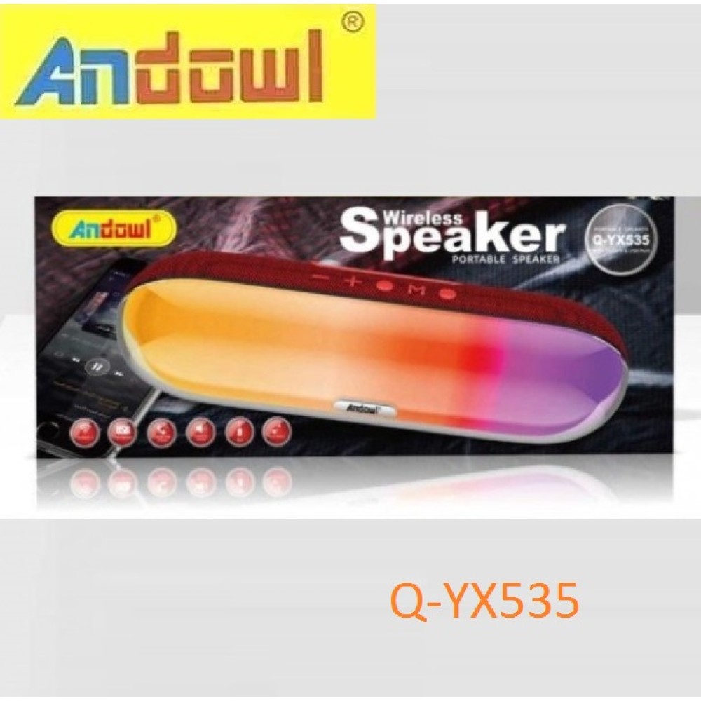 Επαναφορτιζόμενο φορητό ηχείο Bluetooth πορτοκαλί Q-YX535 ANDOWL