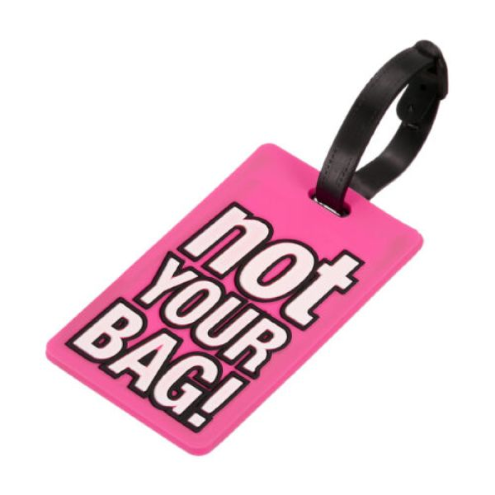 Ετικέτα αποσκευών σιλικόνης ροζ Not your bag