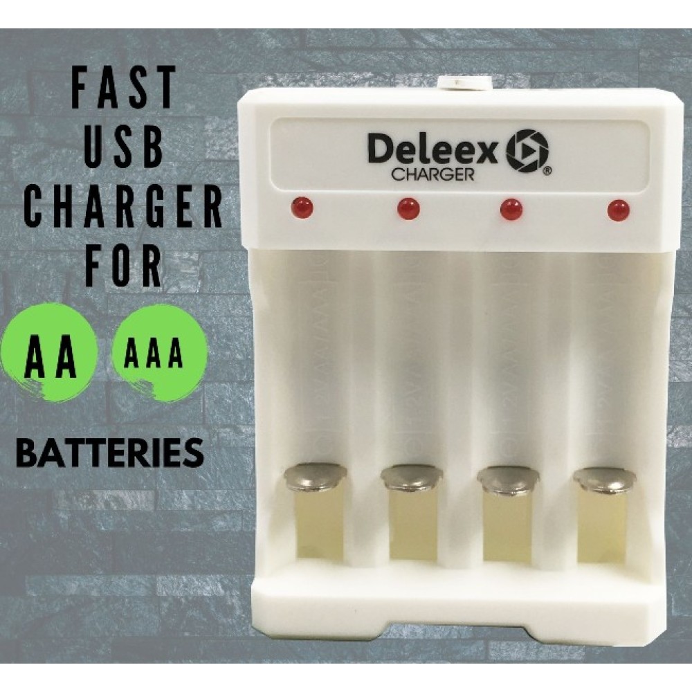 Φορτιστής επαναφορτιζόμενων μπαταριών USB AA / AAA Deleex DX-0604U OEM