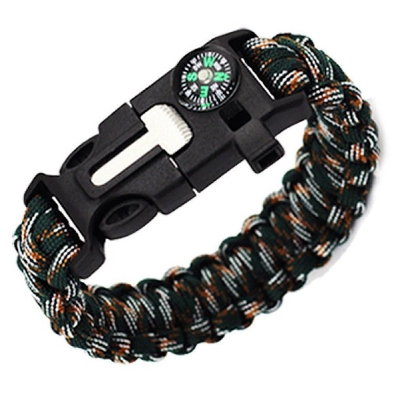 Paracord βραχιόλι επιβίωσης χακί καμουφλάζ OEM