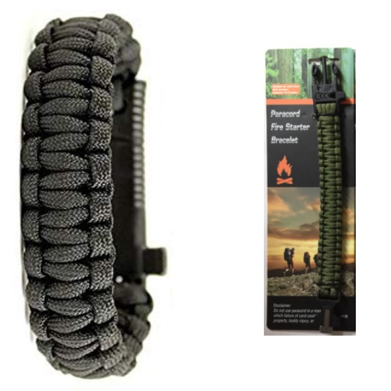 Paracord βραχιόλι επιβίωσης χακί στρατού OEM