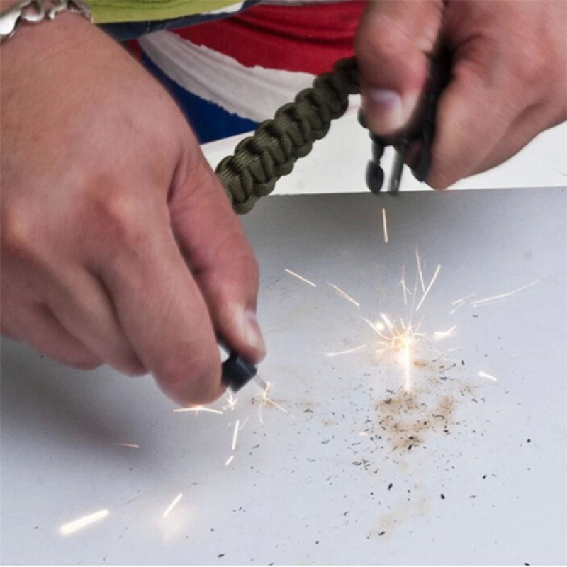 Paracord βραχιόλι επιβίωσης γκρι-άσπρο OEM