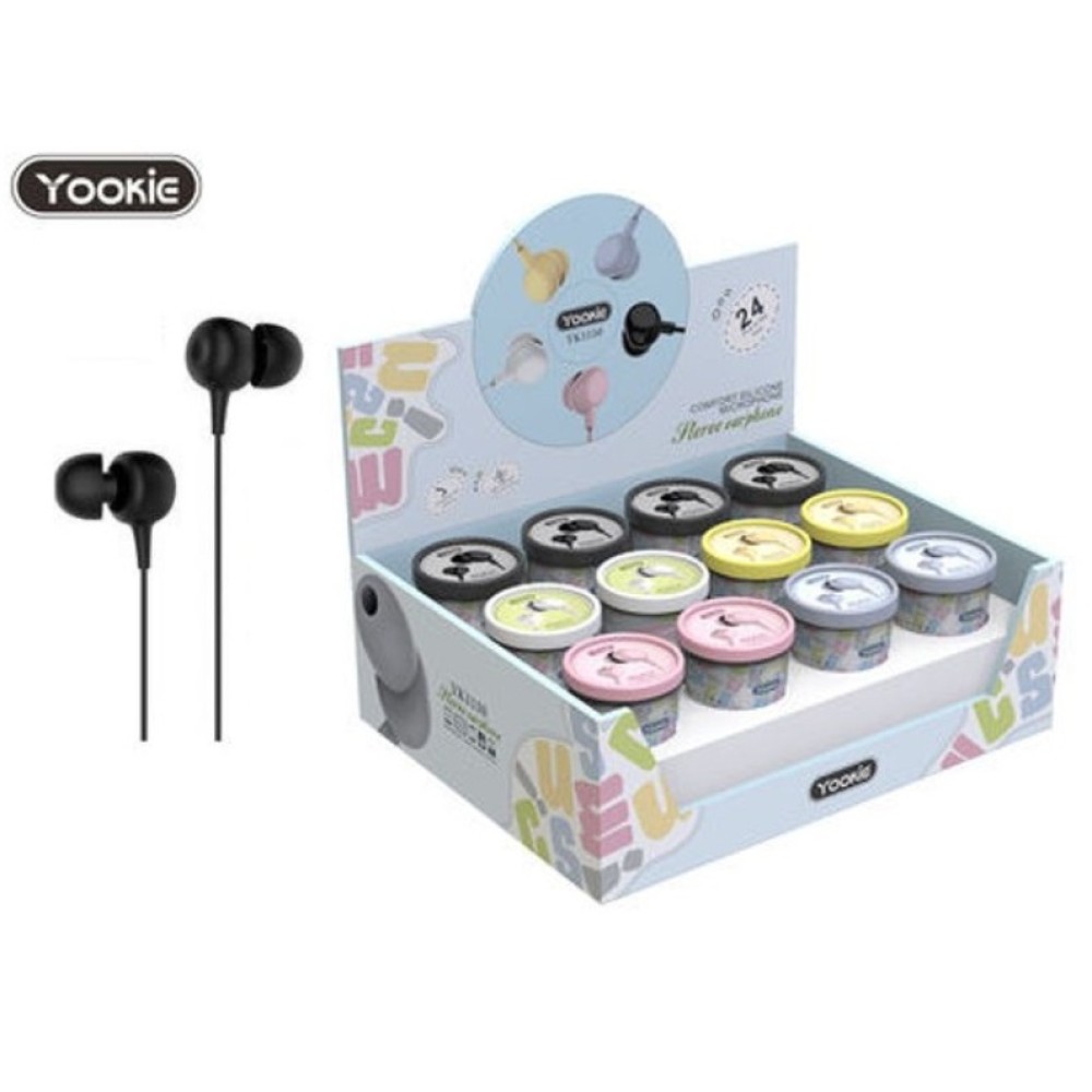 Πολύχρωμα ακουστικά Yookie YK1110 - Λευκό