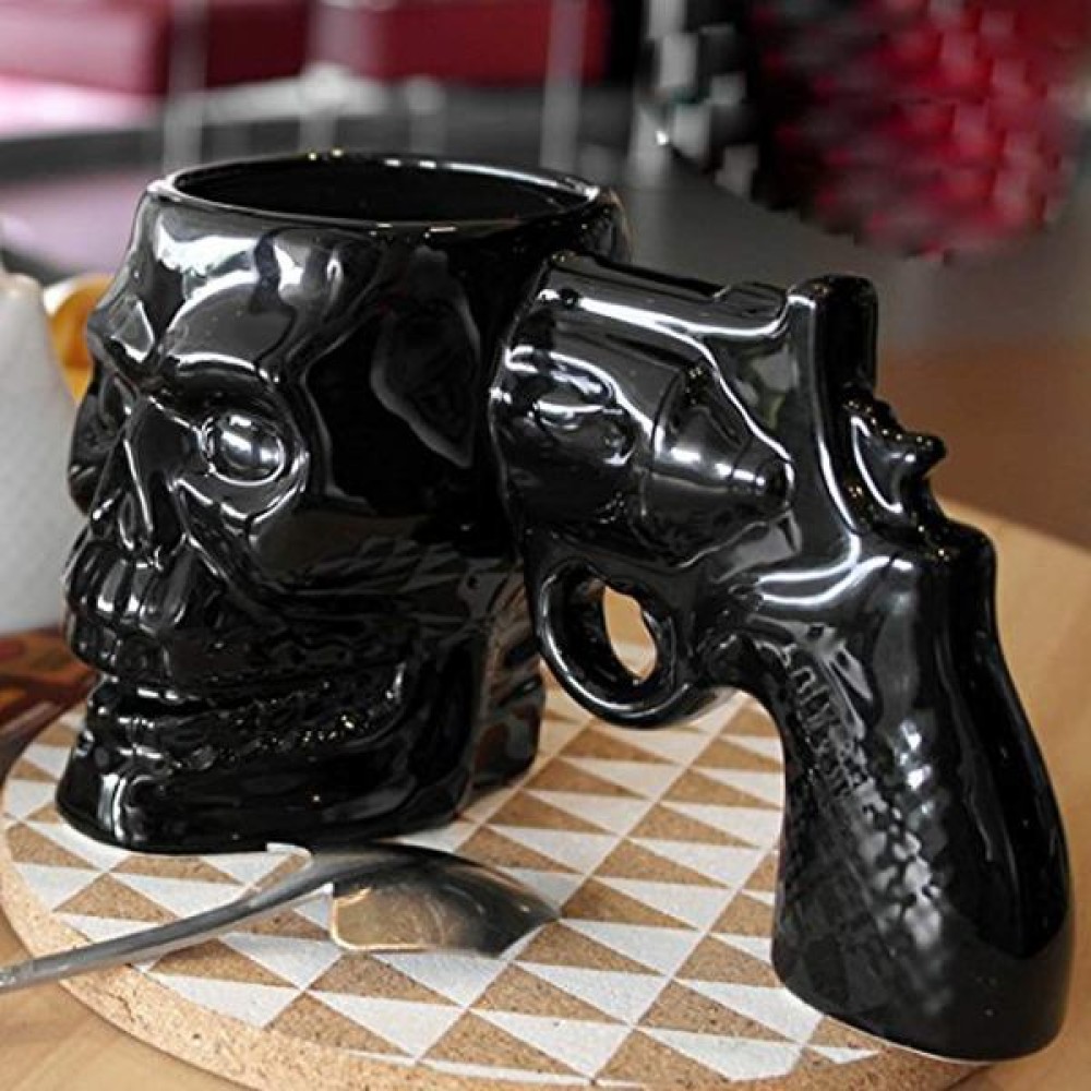 Κούπα καφέ 3D κρανίο περίστροφο 0504
