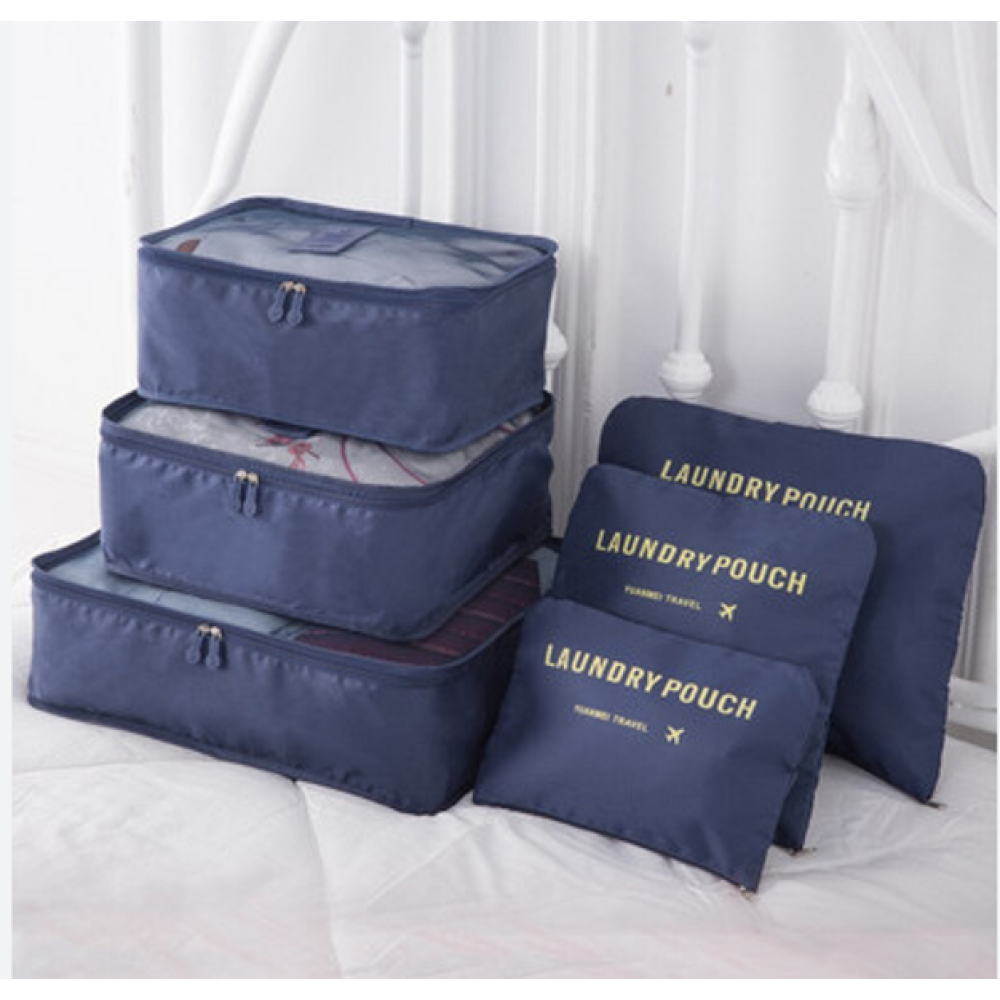 Τσάντες οργάνωσης βαλίτσας 6 τεμάχια, μπλε 0535