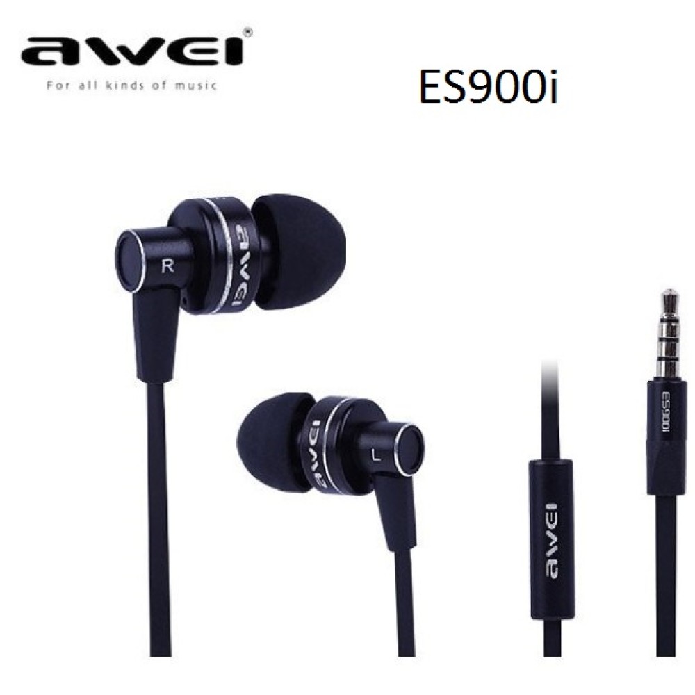Υψηλής απόδοσης ενσύρματα ακουστικά ES900i AWEI - Μαύρο