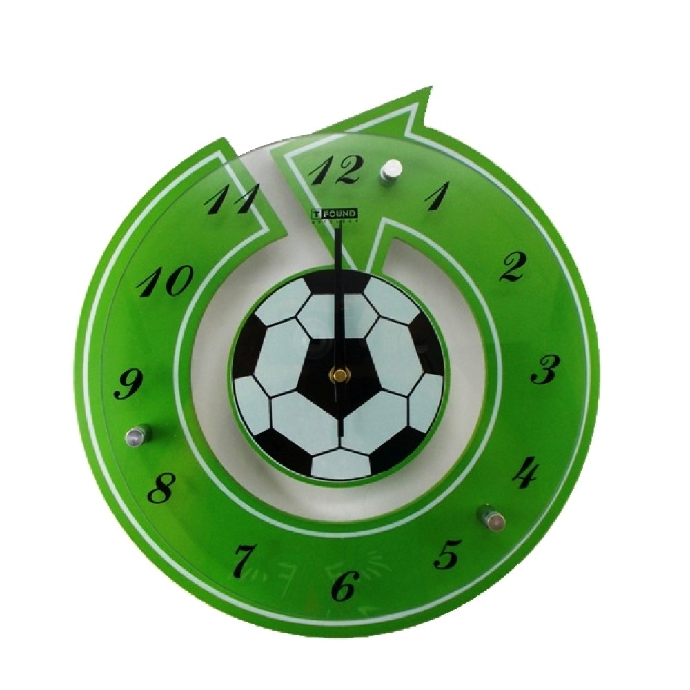 Γυάλινο ρολόι τοίχου Ποδόσφαιρο 30cm