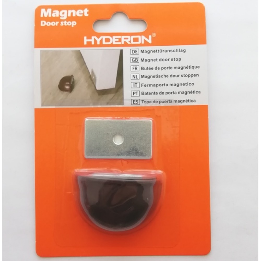 Αυτοκόλλητο μαγνητικό στοπ πόρτας καφε HS-25500 HYDERON 8107