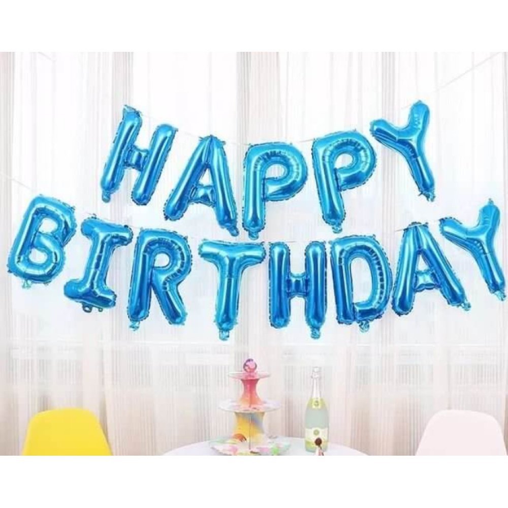 Μπαλόνια γενεθλίων Happy birthday Μπλε