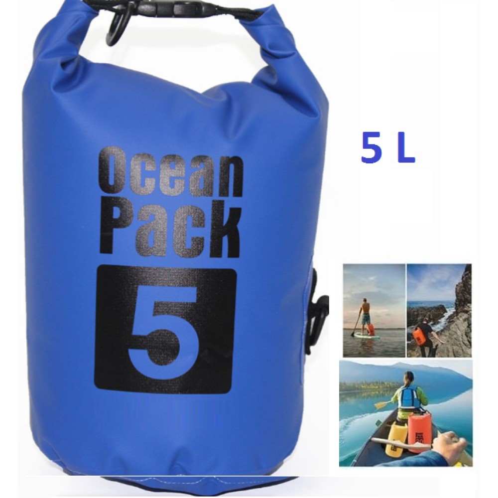 Αδιάβροχη τσάντα παραλίας Ocean Pack 5L μπλε