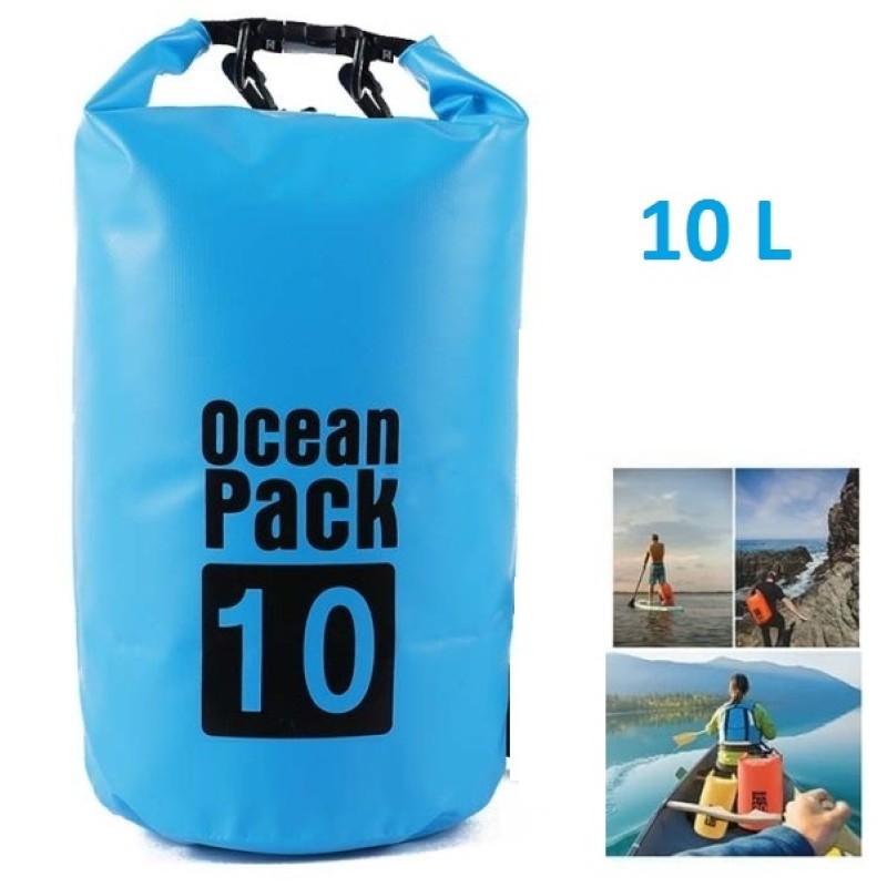 Αδιάβροχη τσάντα παραλίας Ocean Pack 10L γαλάζιο 8128 OEM