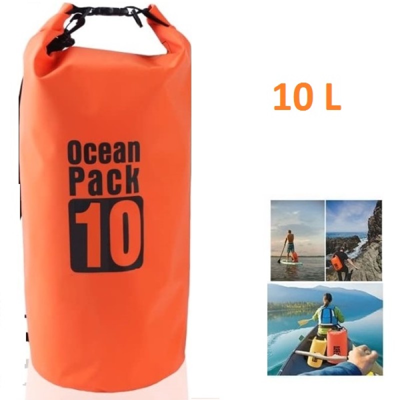 Αδιάβροχη τσάντα παραλίας Ocean Pack 10L πορτοκαλί 8128 OEM