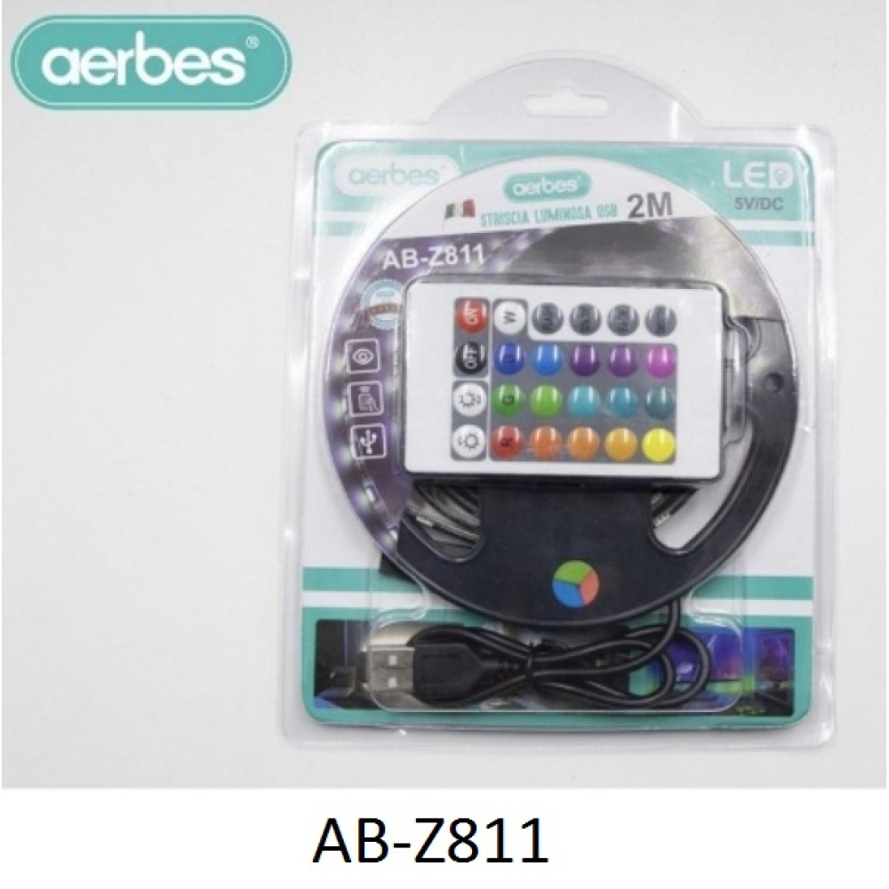 Ταινία LED με τηλεχειριστήριο RGB 2m AB-Z811 AERBES
