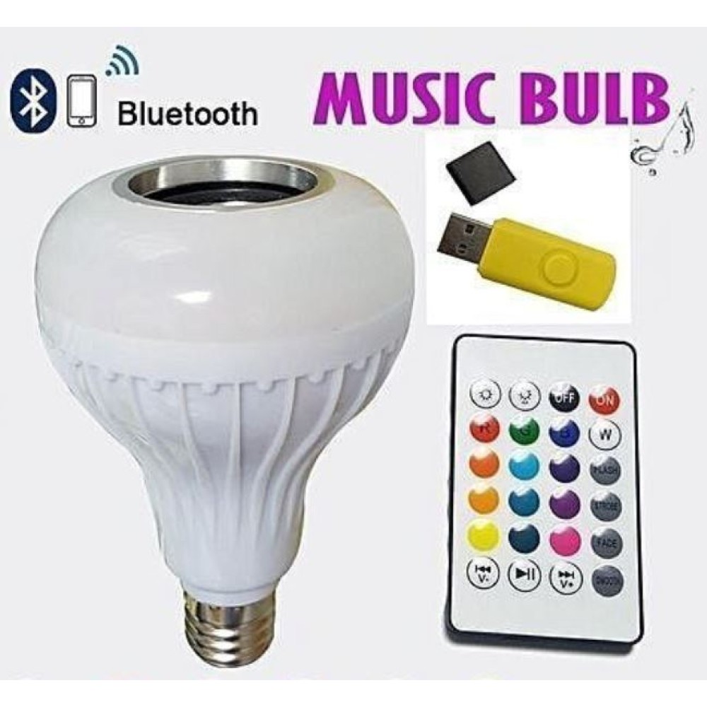 LED λάμπα RGB που αλλάζει χρώματα με ενσωματωμένο ηχείο Bluetooth, χειριστήριο και θύρα usb + Δώρο στικάκι με τραγούδια