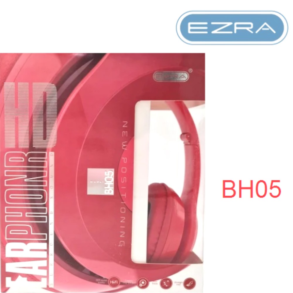 Ενσύρματα ακουστικά handsfree με μικρόφωνο κόκκινα BH05 EZRA