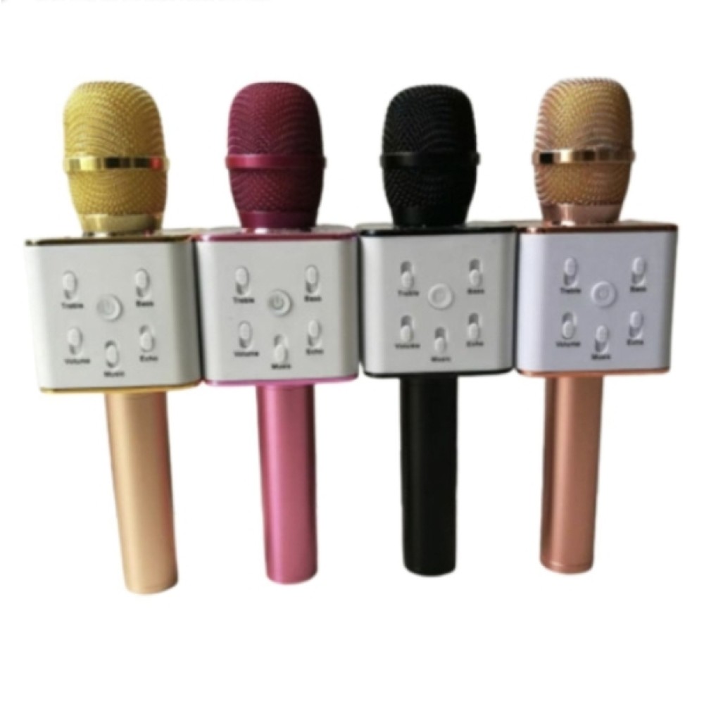Επαναφορτιζόμενο μικρόφωνο καραόκε Bluetooth ροζ Q7