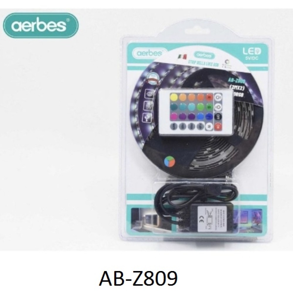 Ταινία LED με τηλεχειριστήριο RGB 2*2m AB-Z809 AERBES
