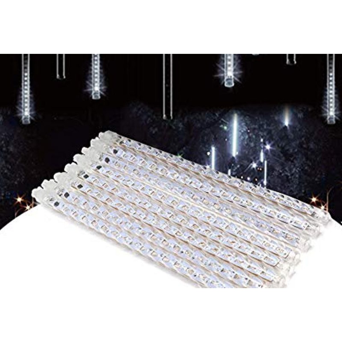 Χριστουγεννιάτικη επεκτεινόμενη LED βροχή μετεωριτών spiral 8 x 47cm λευκό ψυχρό 6399-11 8105