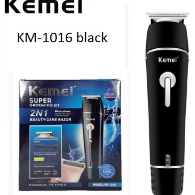 Επαναφορτιζόμενη κουρευτική μηχανή μαύρη KM-1016 Kemei