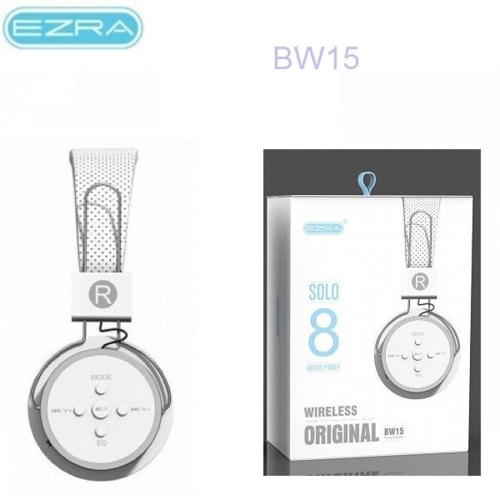 Επαναφορτιζόμενα ακουστικά κεφαλής Bluetooth λευκά BW15  EZRA