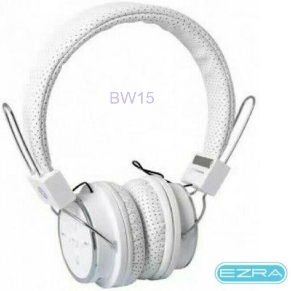 Επαναφορτιζόμενα ακουστικά κεφαλής Bluetooth λευκά BW15  EZRA