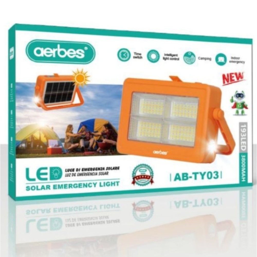 Επαναφορτιζόμενο ηλιακό φωτιστικό LED πορτοκαλί AB-TY03