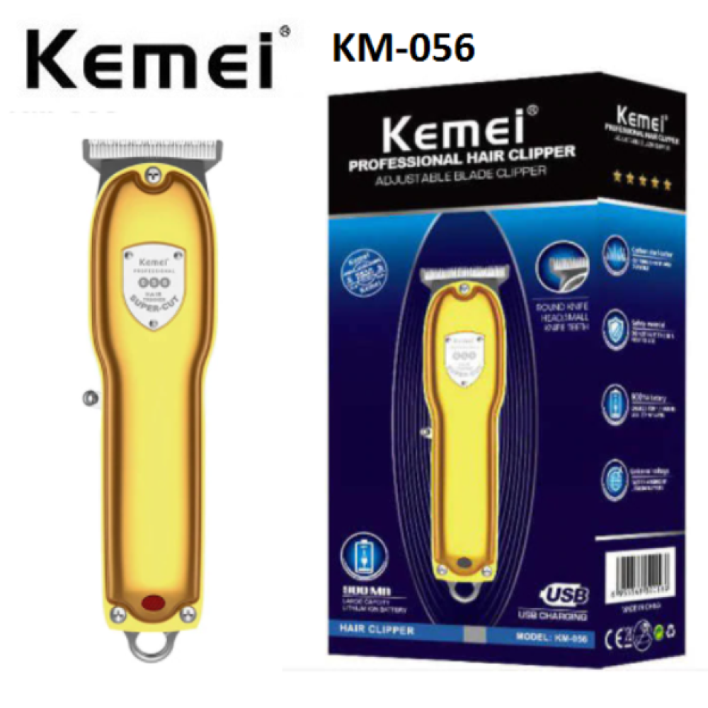 Επαναφορτιζόμενη μεταλλική κουρευτική μηχανή KM-056 Kemei
