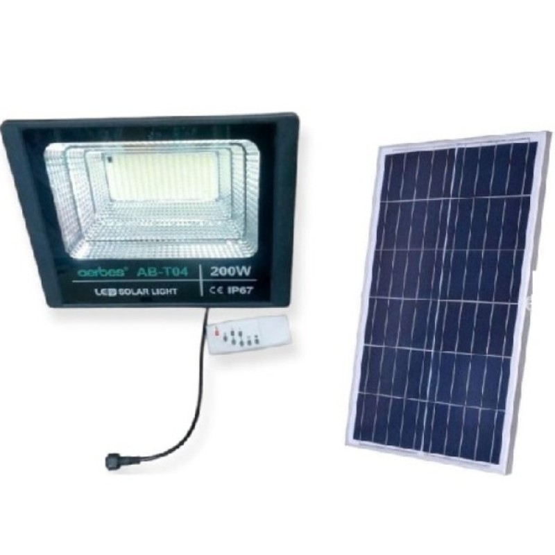 Ηλιακός προβολέας LED με τηλεχειριστήριο 200W AB-T04 AERBES
